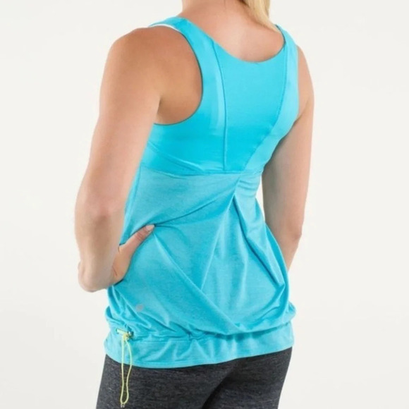 Lululemon Run: Ta Ta Topper tank top Spry Blue empire waist 16756 - Picture 5 of 13